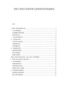 照明工程項目風險管理與質量管控體系構建報告