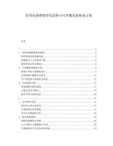 醫(yī)用傳感器微型化趨勢與可穿戴設備集成方案