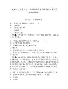 2025年北京北大方正軟件職業(yè)技術學院單招職業(yè)適應性測試題庫帶答案詳解（奪分金卷）