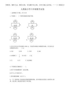 2025年人教版小學(xué)六年級數(shù)學(xué)試卷及參考答案（奪分金卷）