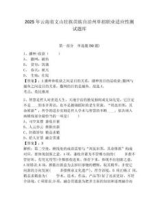 2025年云南省文山壯族苗族自治州單招職業(yè)適應性測試題庫含答案詳解【名師推薦】