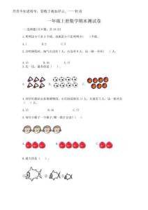 2025年一年級上冊數(shù)學期末測試卷及完整答案【有一套】