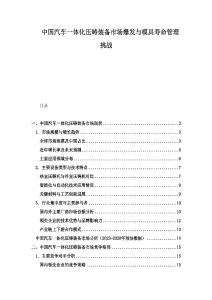 中國汽車一體化壓鑄裝備市場爆發(fā)與模具壽命管理挑戰(zhàn)
