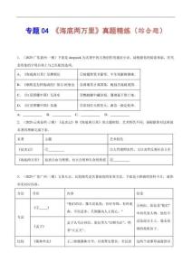 專(zhuān)題04 《海底兩萬(wàn)里》真題精練（綜合題）（原卷版）