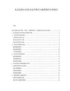 禮品包裝行業(yè)資本運作模式與融資路徑分析報告
