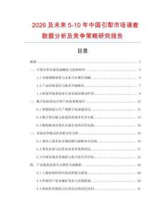 2026及未來5-10年中國引犁市場(chǎng)調(diào)查數(shù)據(jù)分析及競(jìng)爭(zhēng)策略研究報(bào)告