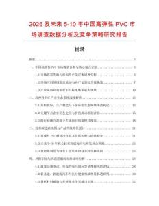 2026及未來5-10年中國高彈性PVC市場調查數據分析及競爭策略研究報告