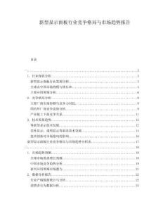 新型顯示面板行業(yè)競爭格局與市場趨勢報告