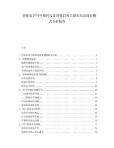 智能家居與物聯(lián)網(wǎng)設(shè)備消費(fèi)趨勢渠道布局及商業(yè)模式分析報(bào)告