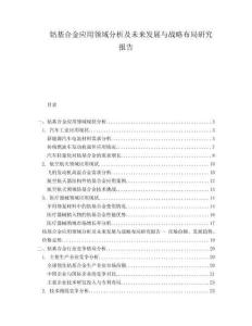 鈷基合金應(yīng)用領(lǐng)域分析及未來發(fā)展與戰(zhàn)略布局研究報告