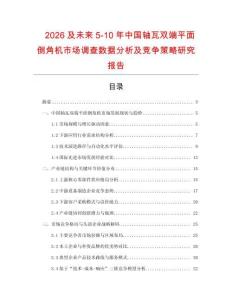 2026及未來5-10年中國軸瓦雙端平面倒角機市場調查數據分析及競爭策略研究報告