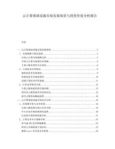云計算基礎(chǔ)設(shè)施市場發(fā)展現(xiàn)狀與投資價值分析報告