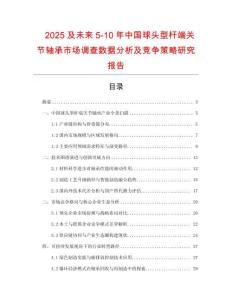 2025及未來5-10年中國球頭型桿端關節(jié)軸承市場調(diào)查數(shù)據(jù)分析及競爭策略研究報告