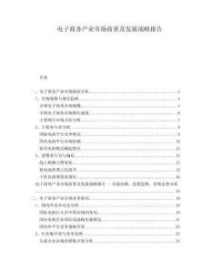 電子商務(wù)產(chǎn)業(yè)市場前景及發(fā)展戰(zhàn)略報告