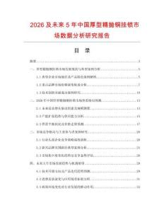 2026及未來5年中國厚型精拋銅掛鎖市場數(shù)據(jù)分析研究報(bào)告