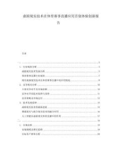 虛擬現(xiàn)實(shí)技術(shù)在體育賽事直播應(yīng)用首創(chuàng)體驗(yàn)創(chuàng)新報(bào)告