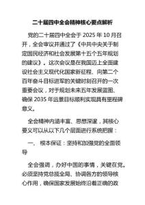 二十屆四中全會精神核心要點解析