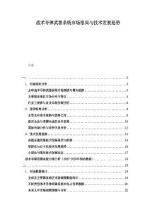 戰(zhàn)術(shù)導(dǎo)彈武器系統(tǒng)市場格局與技術(shù)發(fā)展趨勢