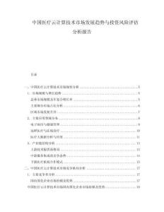 中國醫(yī)療云計算技術(shù)市場發(fā)展趨勢與投資風(fēng)險評估分析報告