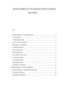 新型紡織染整技術(shù)產(chǎn)業(yè)市場(chǎng)供需關(guān)系研究及投資發(fā)展前景報(bào)告