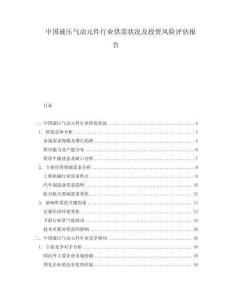 中國(guó)液壓氣動(dòng)元件行業(yè)供需狀況及投資風(fēng)險(xiǎn)評(píng)估報(bào)告