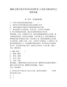 2025安徽合肥市骨科醫(yī)院招聘41人考前自測(cè)高頻考點(diǎn)模擬試題精編答案詳解