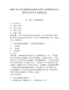 2025四川長虹新能源科技股份有限公司招聘稅務(wù)會計、銷售會計崗位2人模擬試卷含答案詳解