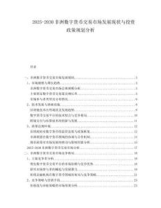 2025-2030非洲數(shù)字貨幣交易市場發(fā)展現(xiàn)狀與投資政策規(guī)劃分析