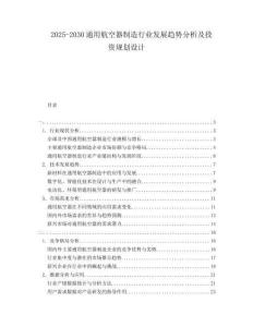 2025-2030通用航空器制造行業(yè)發(fā)展趨勢分析及投資規(guī)劃設(shè)計