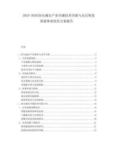 2025-2030防災(zāi)減災(zāi)產(chǎn)業(yè)關(guān)鍵技術(shù)突破與災(zāi)后恢復(fù)重建體系優(yōu)化方案報(bào)告