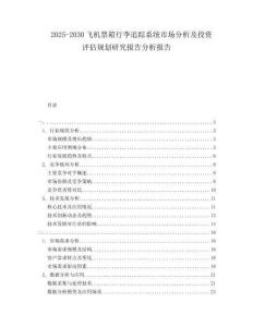 2025-2030飛機票箱行李追蹤系統(tǒng)市場分析及投資評估規(guī)劃研究報告分析報告