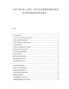 2025-2030非soo泥土工程行業(yè)市場供需變化分析及技術(shù)應(yīng)用規(guī)劃分析研究報告