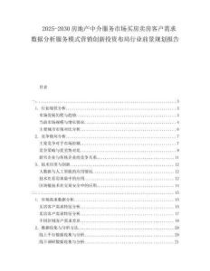 2025-2030房地產(chǎn)中介服務(wù)市場買房賣房客戶需求數(shù)據(jù)分析服務(wù)模式營銷創(chuàng)新投資布局行業(yè)前景規(guī)劃報告