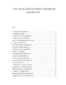 2025-2030電子商務(wù)行業(yè)市場(chǎng)研究與發(fā)展策略與移動(dòng)支付模式分析