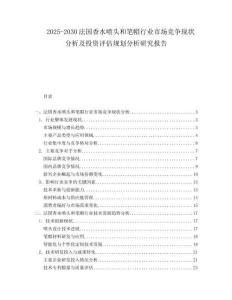 2025-2030法國香水噴頭和筆帽行業(yè)市場競爭現(xiàn)狀分析及投資評估規(guī)劃分析研究報告