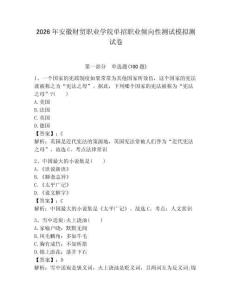 2026年安徽財貿(mào)職業(yè)學院單招職業(yè)傾向性測試模擬測試卷附答案解析