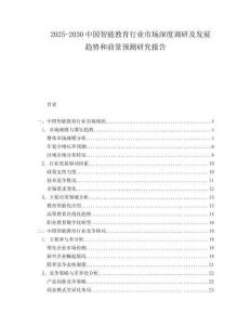 2025-2030中國智能教育行業(yè)市場(chǎng)深度調(diào)研及發(fā)展趨勢(shì)和前景預(yù)測(cè)研究報(bào)告