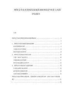 網(wǎng)絡(luò)安全技術(shù)領(lǐng)域發(fā)展現(xiàn)狀調(diào)研和防護體系與風(fēng)險評估報告