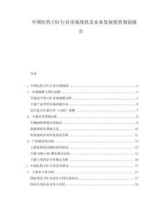 中國(guó)醫(yī)藥CXO行業(yè)市場(chǎng)現(xiàn)狀及未來(lái)發(fā)展投資規(guī)劃報(bào)告