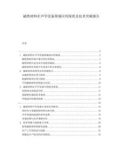 磁鐵材料在聲學(xué)設(shè)備領(lǐng)域應(yīng)用現(xiàn)狀及技術(shù)突破報(bào)告