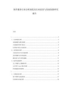 軟件服務(wù)行業(yè)分析深度及行業(yè)前景與發(fā)展創(chuàng)新研究報(bào)告