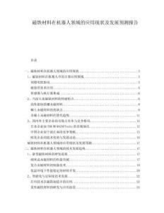 磁鐵材料在機器人領(lǐng)域的應(yīng)用現(xiàn)狀及發(fā)展預(yù)測報告