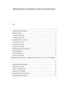 磁鐵新材料技術發(fā)展現(xiàn)狀及市場應用前景研究報告