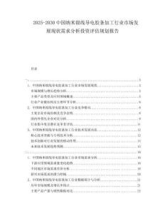 2025-2030中國(guó)納米銀線導(dǎo)電膠條加工行業(yè)市場(chǎng)發(fā)展現(xiàn)狀需求分析投資評(píng)估規(guī)劃報(bào)告