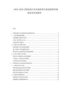 2025-2030中國農機行業(yè)市場供需關系發(fā)展研究規(guī)劃布局評估報告
