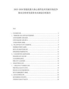 2025-2030智能機器人核心部件技術突破市場競爭格局分析研究投資布局規(guī)劃分析報告
