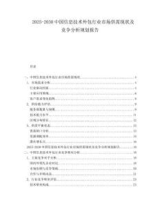 2025-2030中國信息技術(shù)外包行業(yè)市場供需現(xiàn)狀及競爭分析規(guī)劃報告