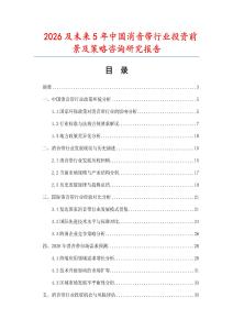 2026及未來(lái)5年中國(guó)消音帶行業(yè)投資前景及策略咨詢(xún)研究報(bào)告
