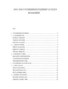 2025-2030中東智能建筑技術(shù)發(fā)展探索與行業(yè)競(jìng)爭(zhēng)格局深度解析