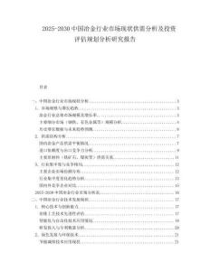 2025-2030中國冶金行業(yè)市場(chǎng)現(xiàn)狀供需分析及投資評(píng)估規(guī)劃分析研究報(bào)告